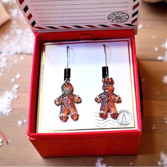 Colorful Gingerbread Man & Woman Christmas Earrings, NIB - Picture 13 of 13